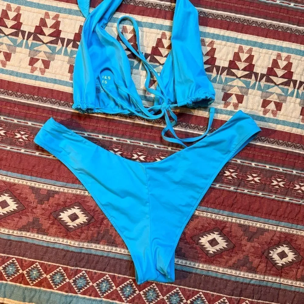Frankie's Bikinis Vibrant Blue Bikini Set